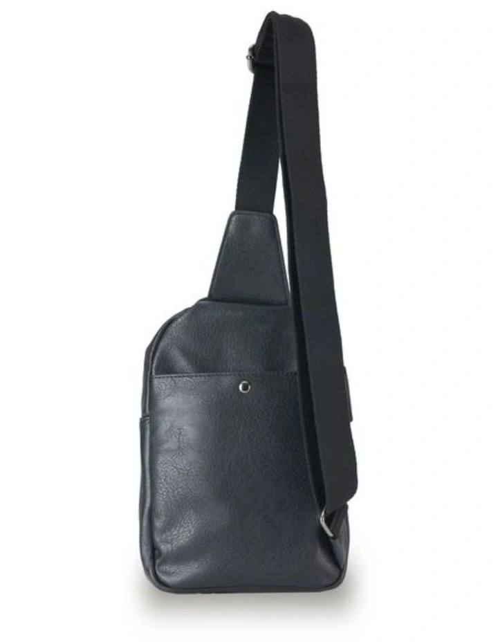 Vegan Leather Slinger Bag - Black image 3