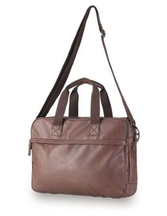 Vegan Leather Business Bag - Chocolate