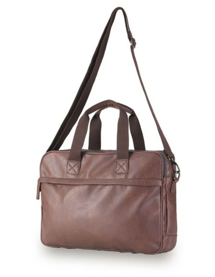 Vegan Leather Business Bag - Chocolate image 1