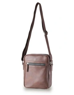 Vegan Leather Small Shoulder Bag - Chocolate
