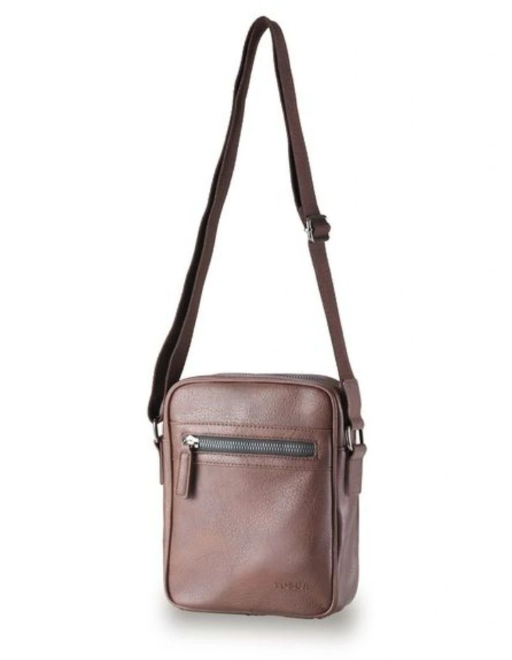 Vegan Leather Small Shoulder Bag - Chocolate image 1