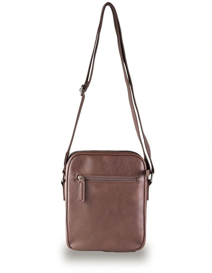 Vegan Leather Small Shoulder Bag - Chocolate image 3