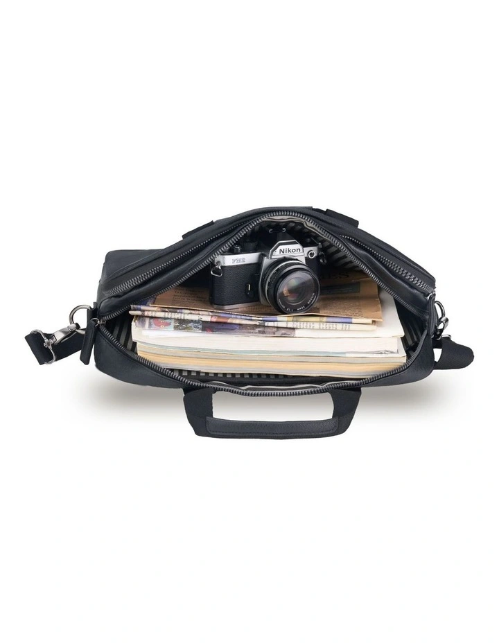 Vegan Leather Business Bag - Black image 2