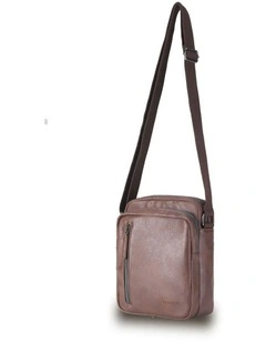 Vegan Leather Shoulder Bag - Chocolate
