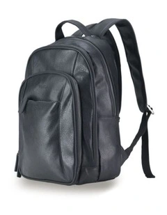 Vegan Leather Backpack - Black