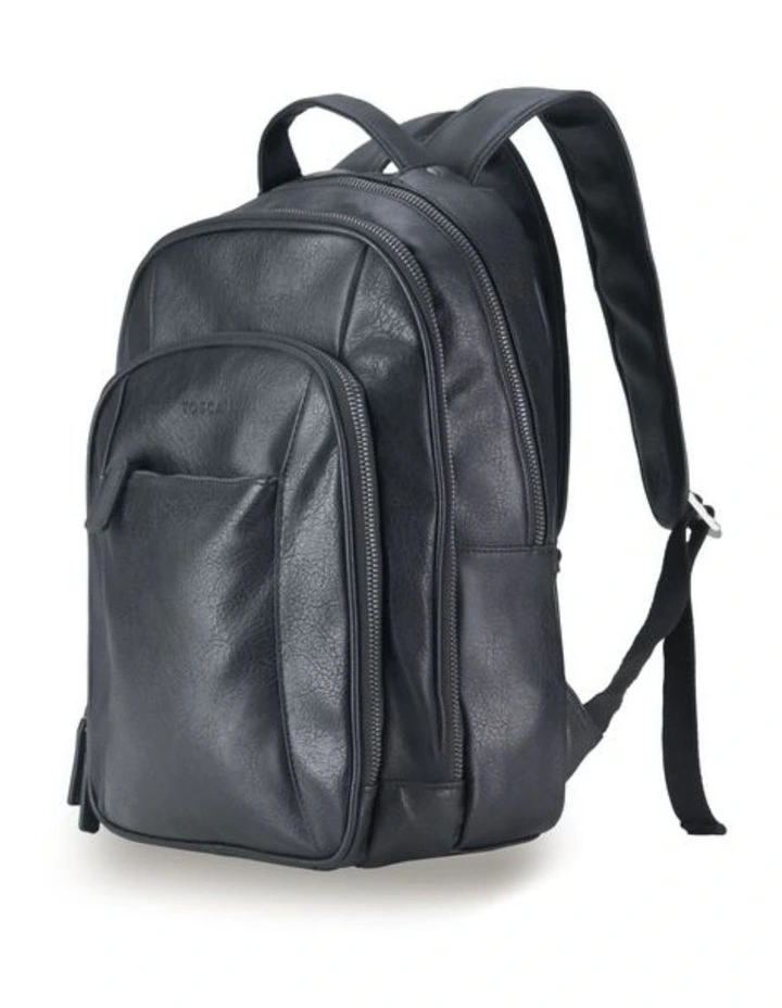 Vegan Leather Backpack - Black image 1