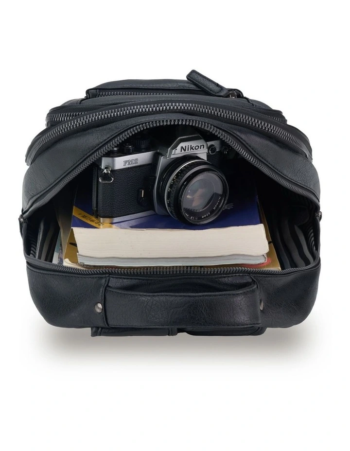 Vegan Leather Backpack - Black image 2