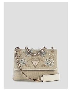 Giully Mini Convertible Flap Bag in Beige Floral