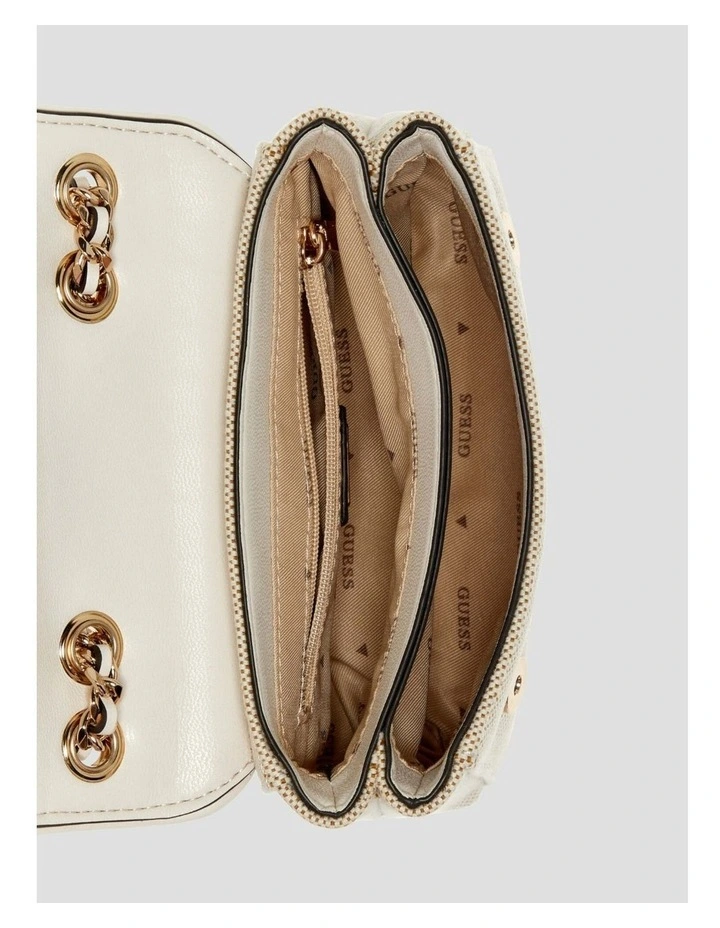Giully Mini Convertible Flap Bag in Beige Floral image 3
