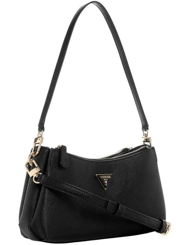 Black Noelle 3 Compartment Shoulder Crossbody Bag image 3