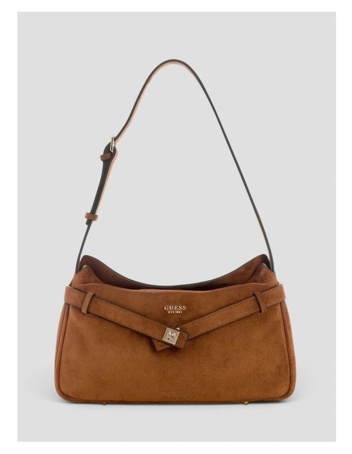 Ella Faux-Suede Shoulder Bag in Cognac image 1