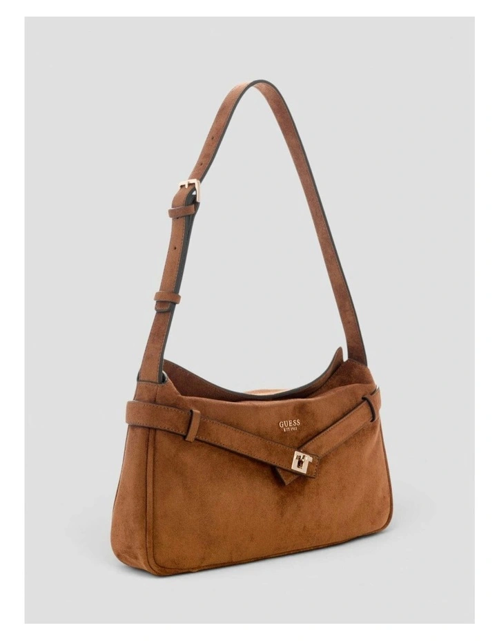 Ella Faux-Suede Shoulder Bag in Cognac image 2