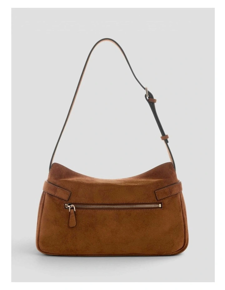 Ella Faux-Suede Shoulder Bag in Cognac image 4