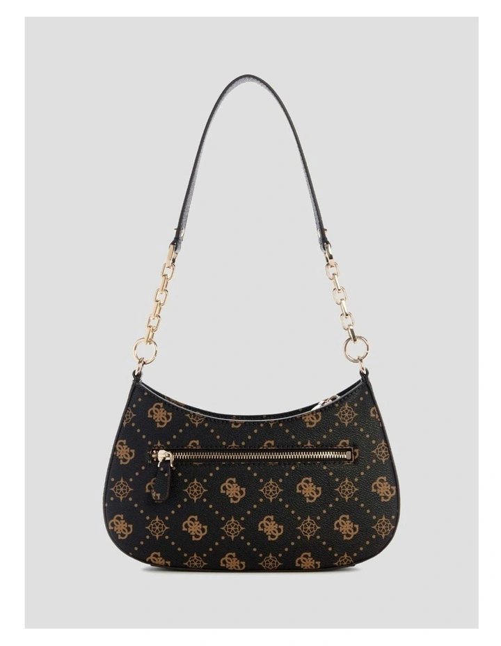 Carrie Top Zip Shoulder Bag in Brown Logo image 5