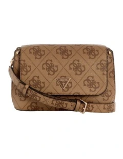 Brown Logo Meridian II Flap Crossbody Bag