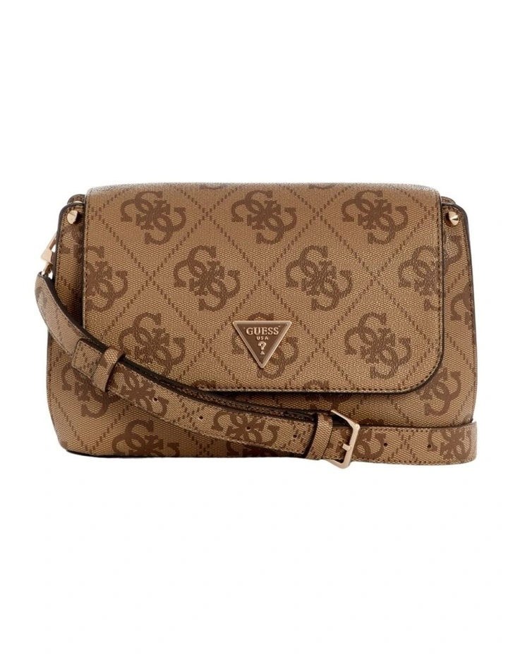 Brown Logo Meridian II Flap Crossbody Bag image 1