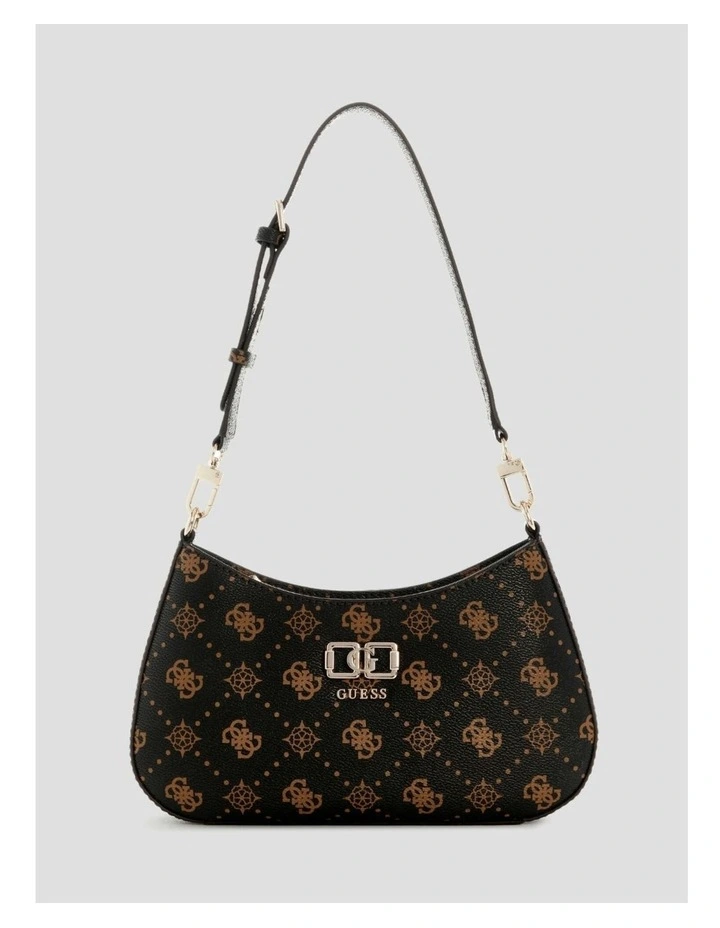 Brown Logo Emelie Top Zip Shoulder Bag image 1