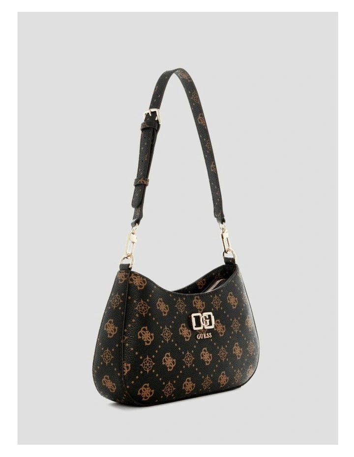 Brown Logo Emelie Top Zip Shoulder Bag image 2