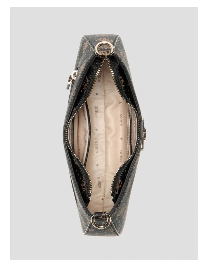 Brown Logo Emelie Top Zip Shoulder Bag image 3