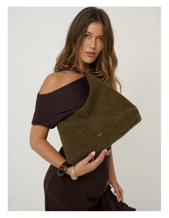Remy Suede Shoulder Bag - Olive image 6