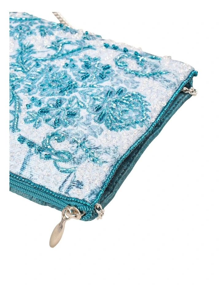 Baroque Print Cos Bag - Light Blue image 4