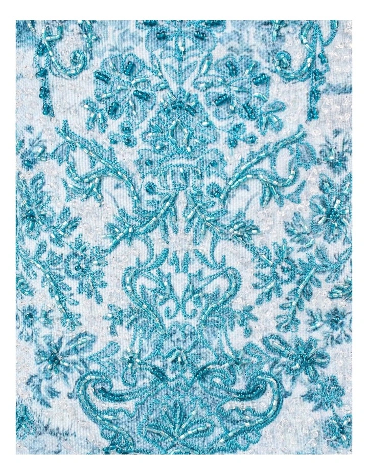 Baroque Print Cos Bag - Light Blue image 6