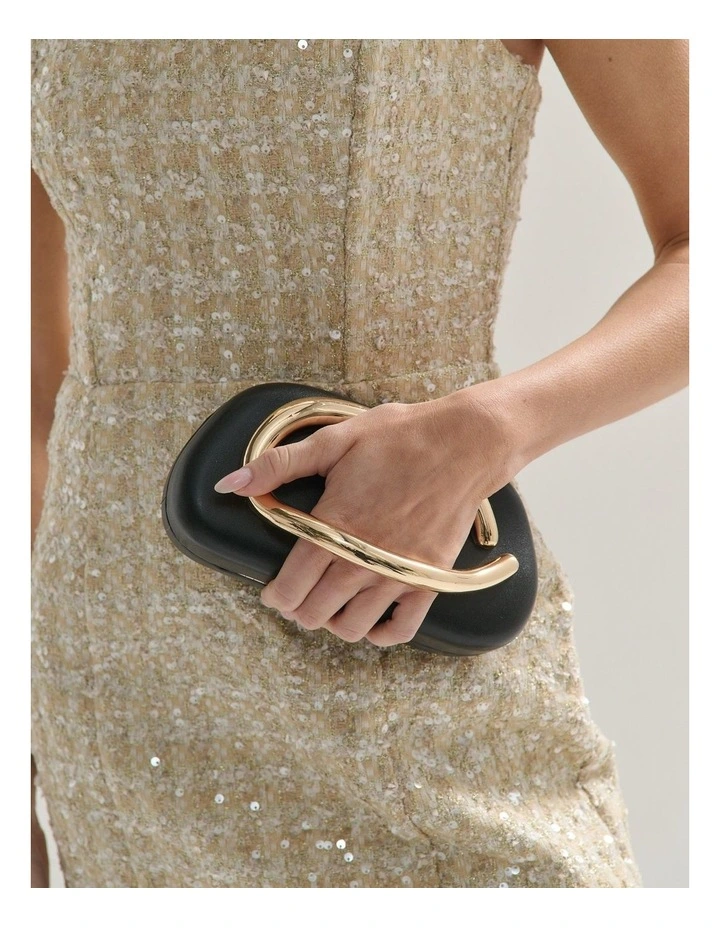 Celina Statement Clutch Bag - Black image 2