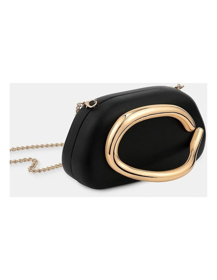 Celina Statement Clutch Bag - Black image 3
