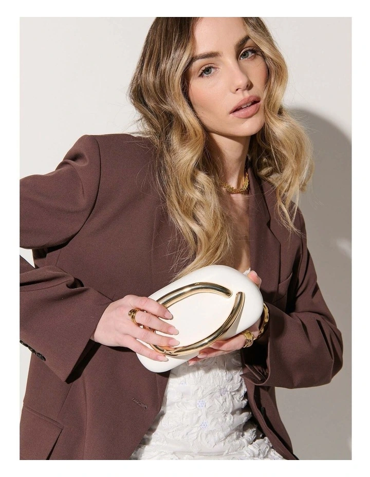 Celina Statement Clutch Bag - White image 2
