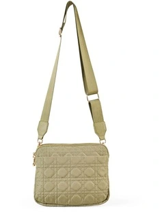Quilted Cross Body Bag - Olive