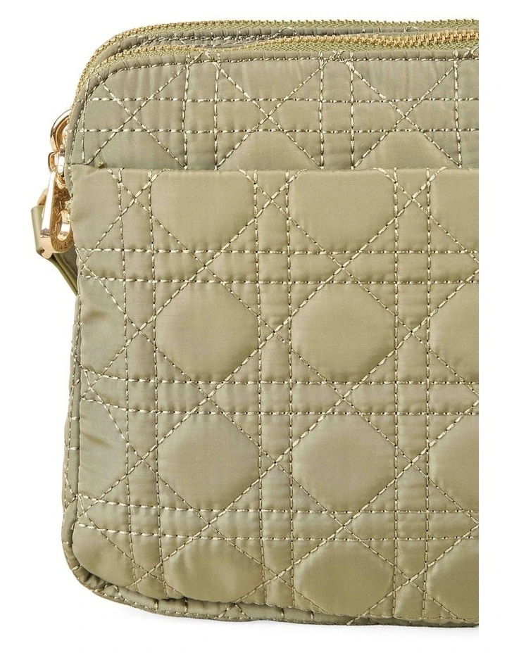 Quilted Cross Body Bag - Olive image 5