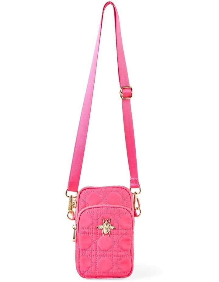 Quilted Phone Bag - Rose Pink image 1