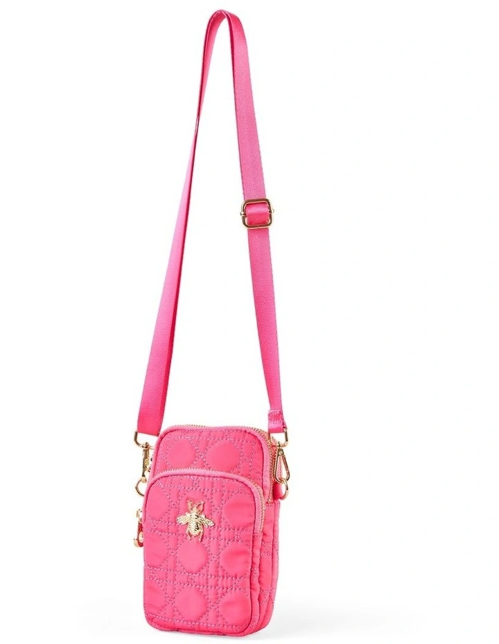 Quilted Phone Bag - Rose Pink image 2