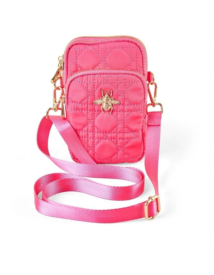 Quilted Phone Bag - Rose Pink image 4