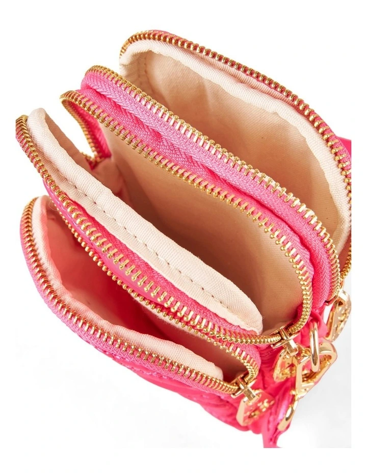 Quilted Phone Bag - Rose Pink image 7