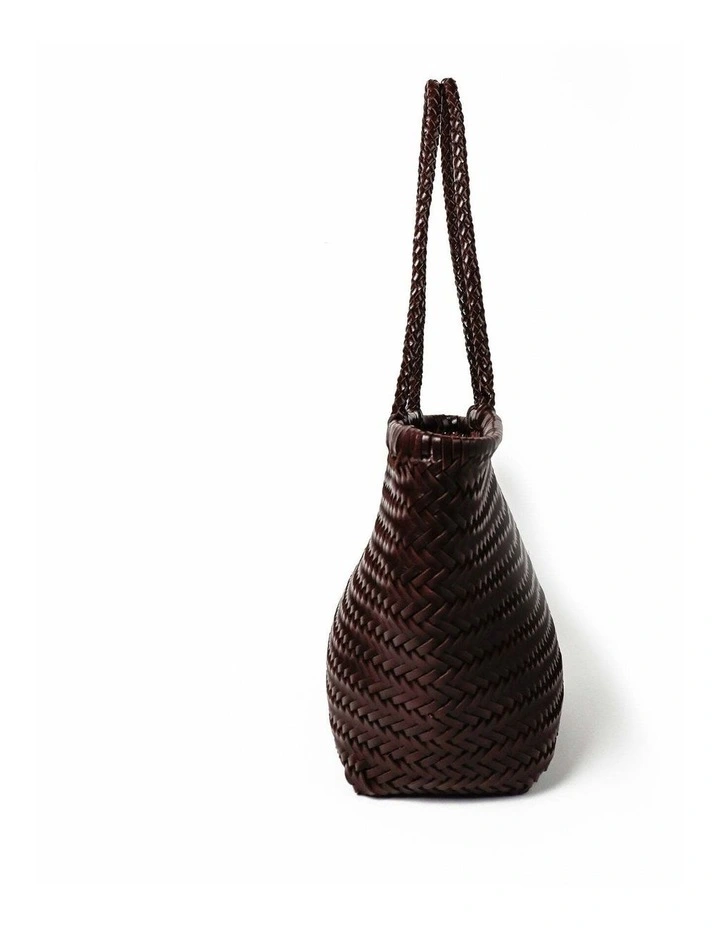 Alba Woven Wide Tote Bag - Brown image 3