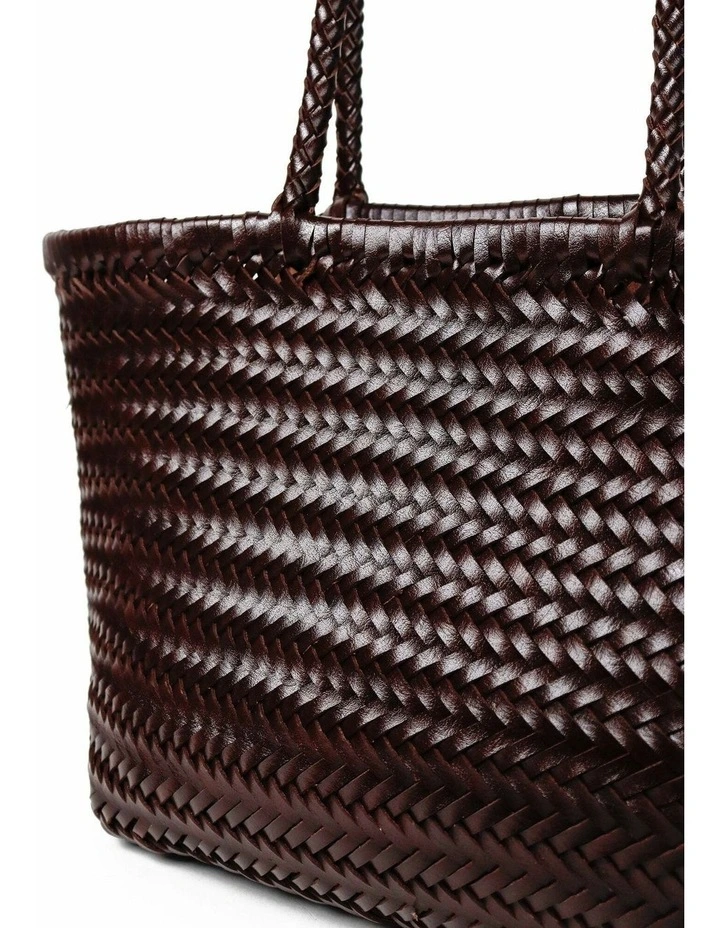 Alba Woven Wide Tote Bag - Brown image 5
