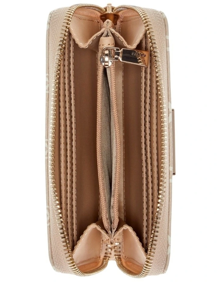Brown Logo Emelie Medium Zip Around Wallet image 2