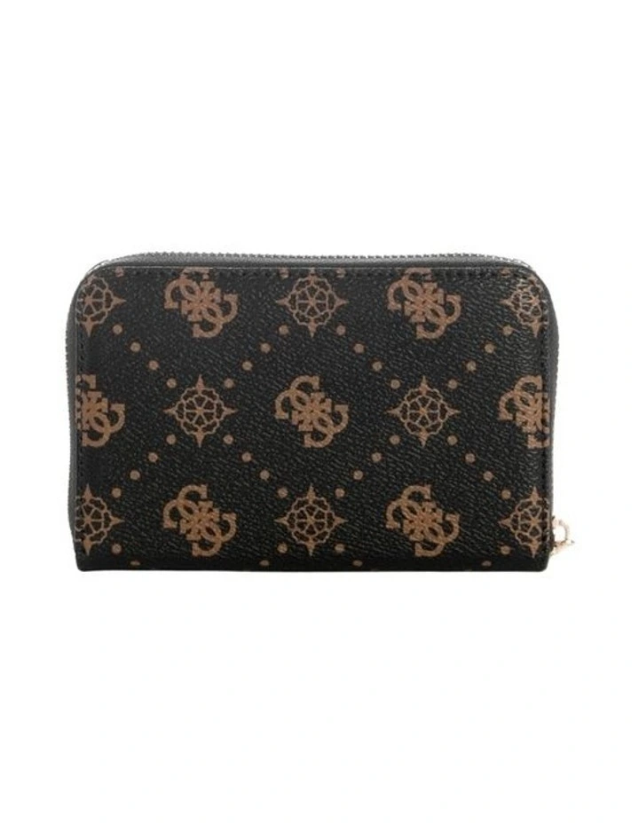 Brown Logo Emelie Medium Zip Around Wallet image 3