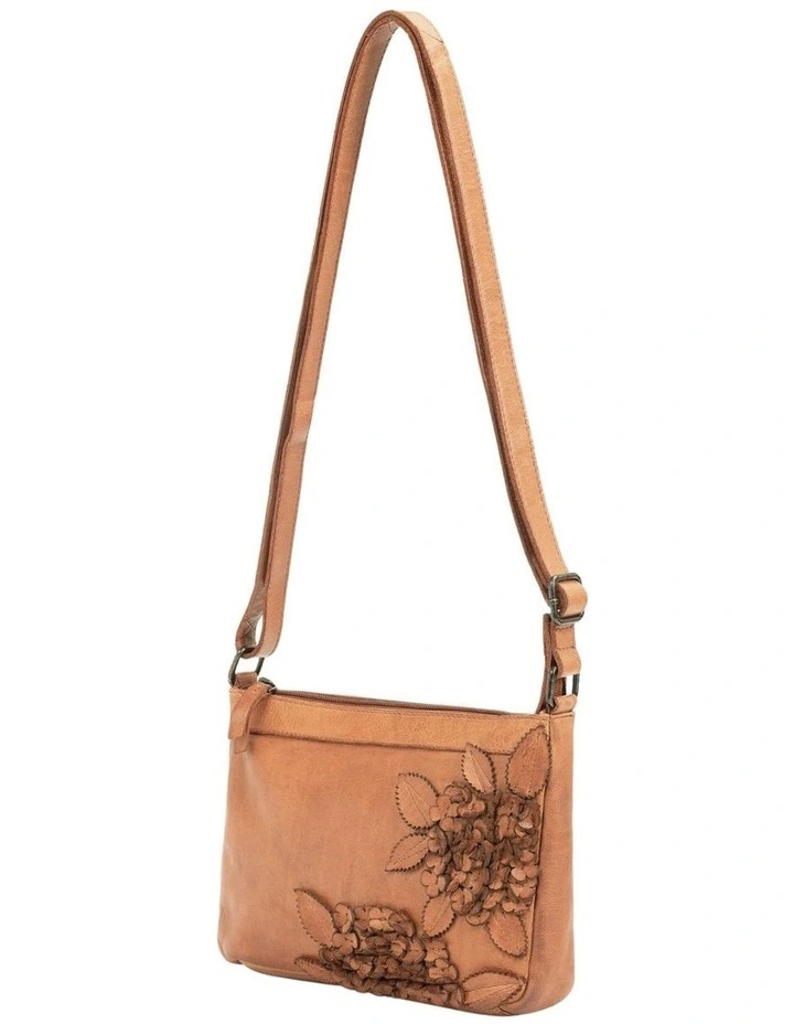 Eliza cross body bag w/ adjustable strap in tan image 3