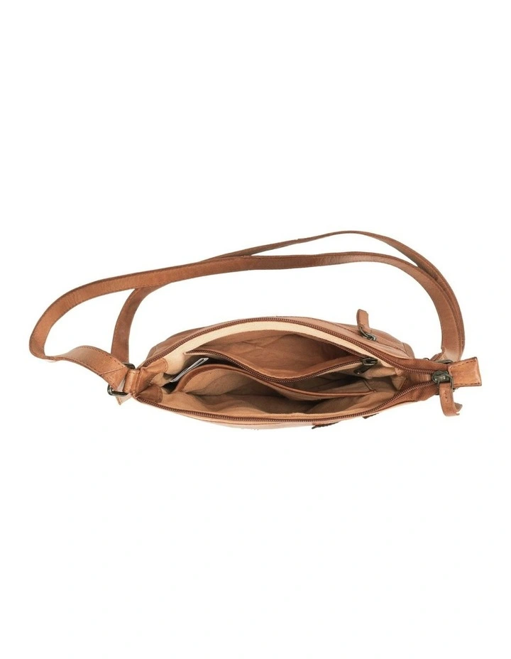 Eliza cross body bag w/ adjustable strap in tan image 5