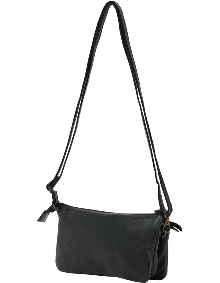 Fitzroy studded cross body bag w/ adjustable strap in black image 4
