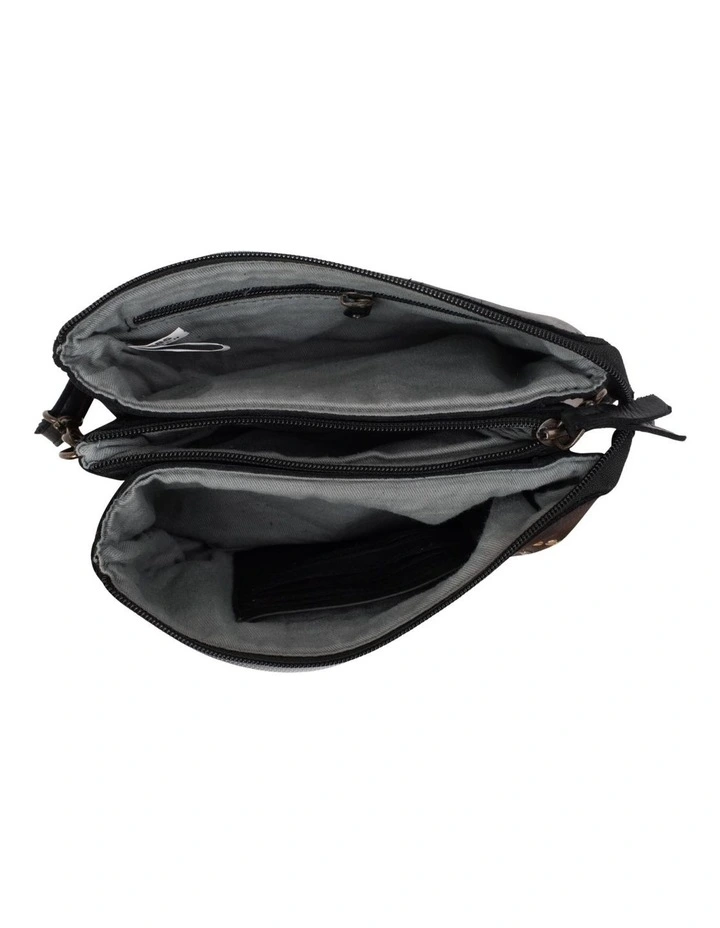 Fitzroy studded cross body bag w/ adjustable strap in black image 5