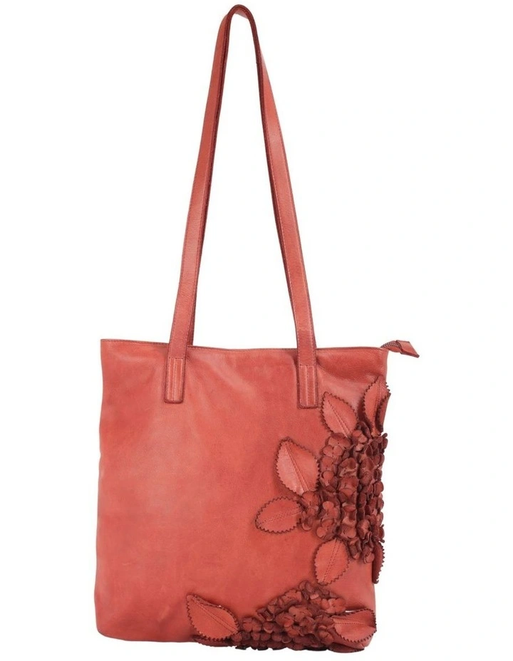 Flinders floral tote in tan image 1