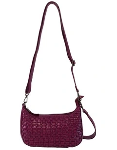 Sorrento moon cross body bag w/ adjustable strap in purple