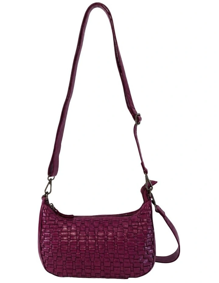 Sorrento moon cross body bag w/ adjustable strap in purple image 1
