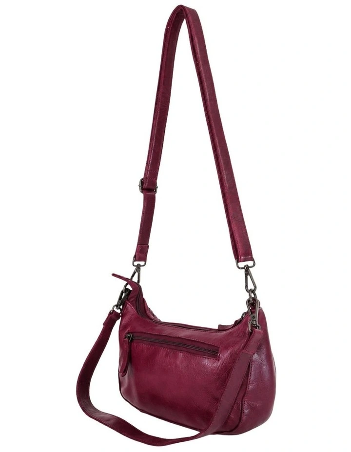 Sorrento moon cross body bag w/ adjustable strap in purple image 4
