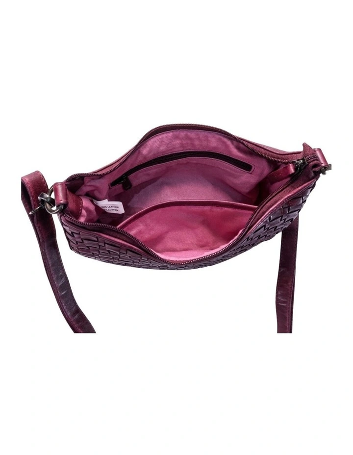 Sorrento moon cross body bag w/ adjustable strap in purple image 5
