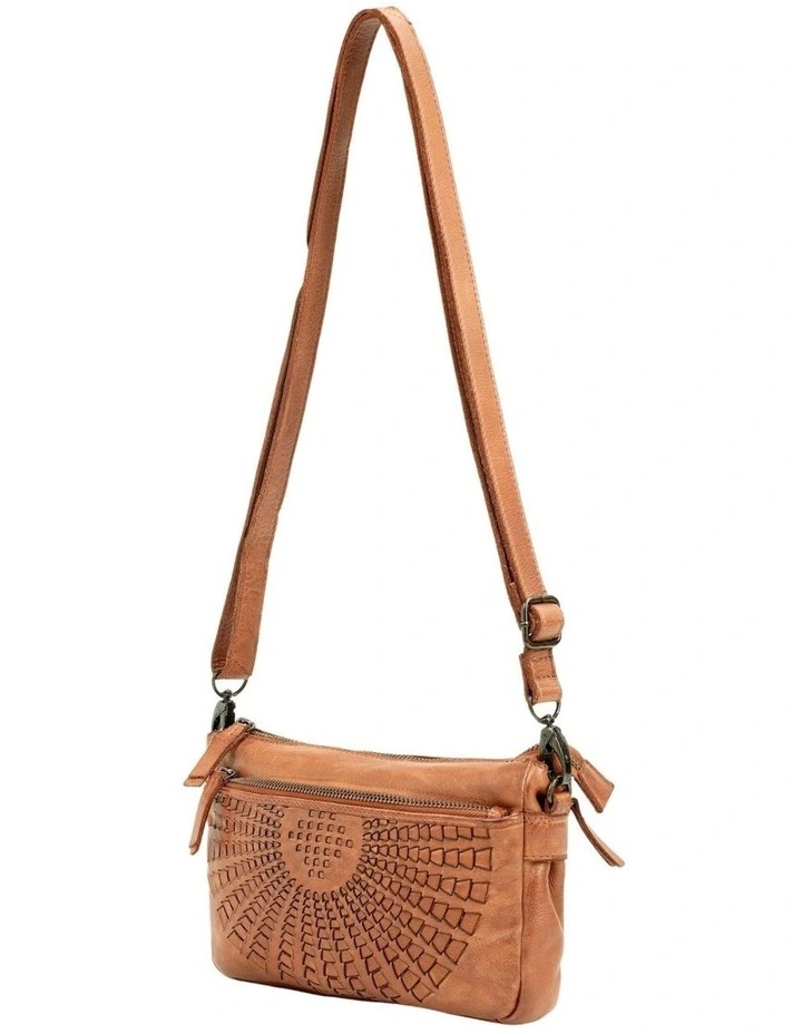 Fitzroy cross body bag w/ adjustable strap in tan image 3