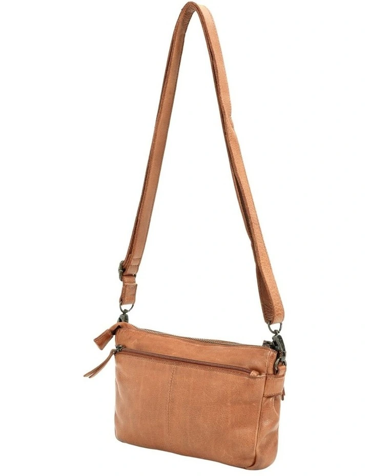 Fitzroy cross body bag w/ adjustable strap in tan image 4